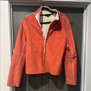 Orange Shearling Women's Jacket